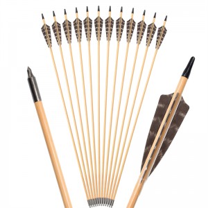 Elong Outdoor 117027-01 OD9mm 30 inch houten pijl met veer boogschieten traditionele boog schieten