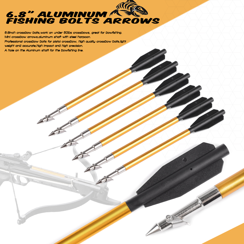 6,8 inches vissen kruisboog aluminium pijl bouten